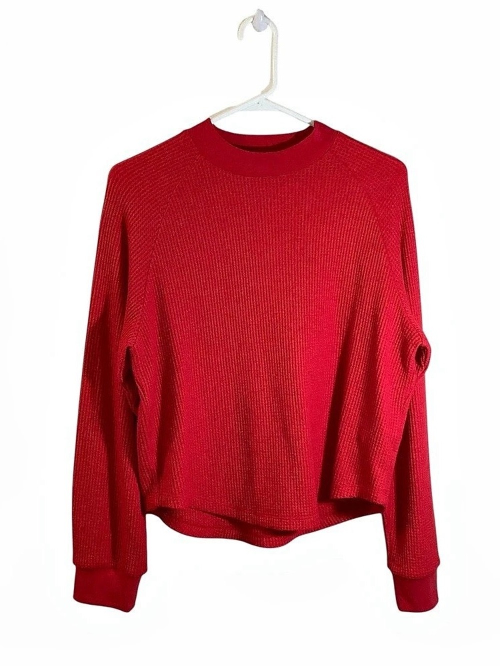 Madewell Red Ribbed Crewneck Sweater Size Medium